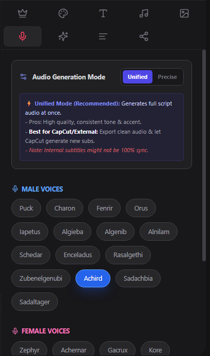 Voice Options